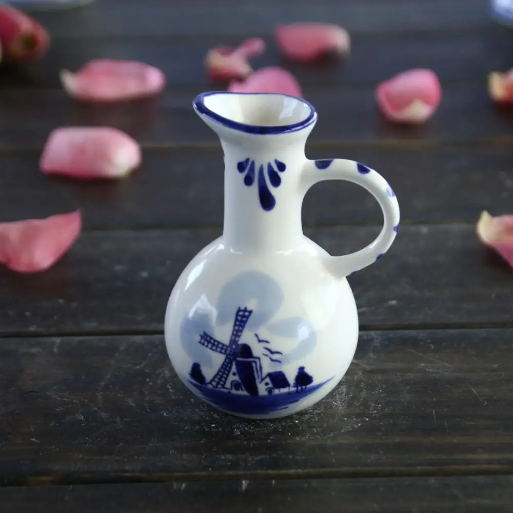 hot selling elegant pink ceramic porcelain vase/pink home decorative stoneware vase/pink and blue glazed ceramic flower vase