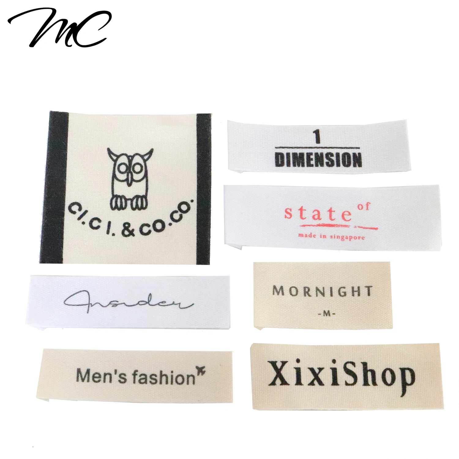 

Luxury Custom Brand Logo End And Die Fold Garments Cotton Polyester Printed Labels Tag Clothing Garment Suit Bag Woven Patch