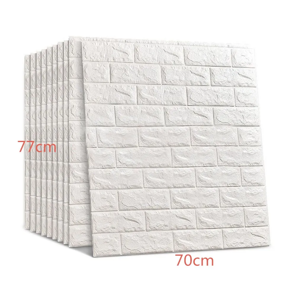 

Z889 10pcs /pack 70*77cm 3D Brick Wall Stickers PE Foam Self-adhesive Wallpaper Wall Dedor