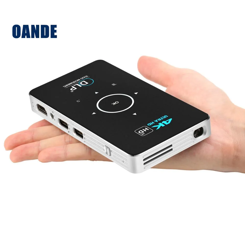 4K Mini portable dlp projector with tripod remote control