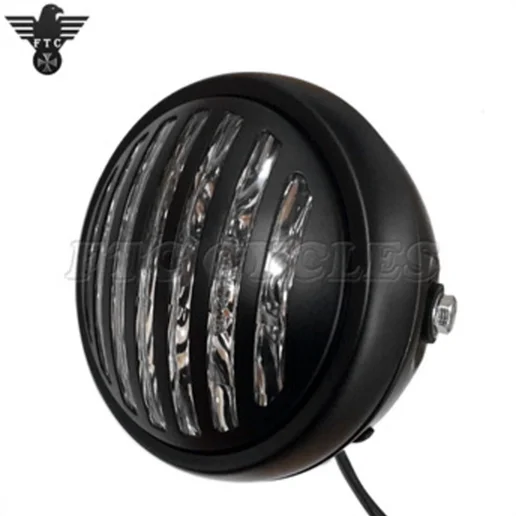 
5.75' Vintage Motorcycle Headlight with Black Grille for Harley Custom 