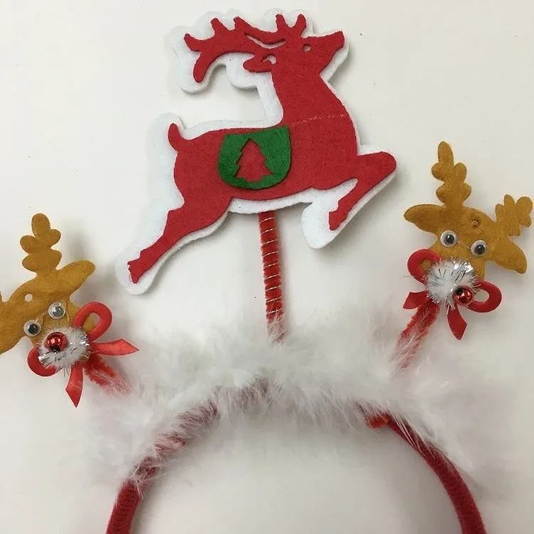 Xmas New Headband Blue Antlers Reindeer Head Bopper for Kids & Adults Hat D 