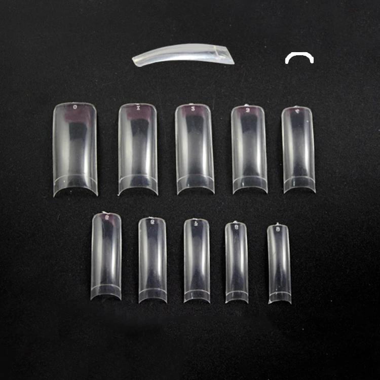 

TSZS Factory Wholesale 500pcs Coffin Shape Acrylic Nails Sturdy Square Transparent Half Cover Modern French Nail False Nail Tips