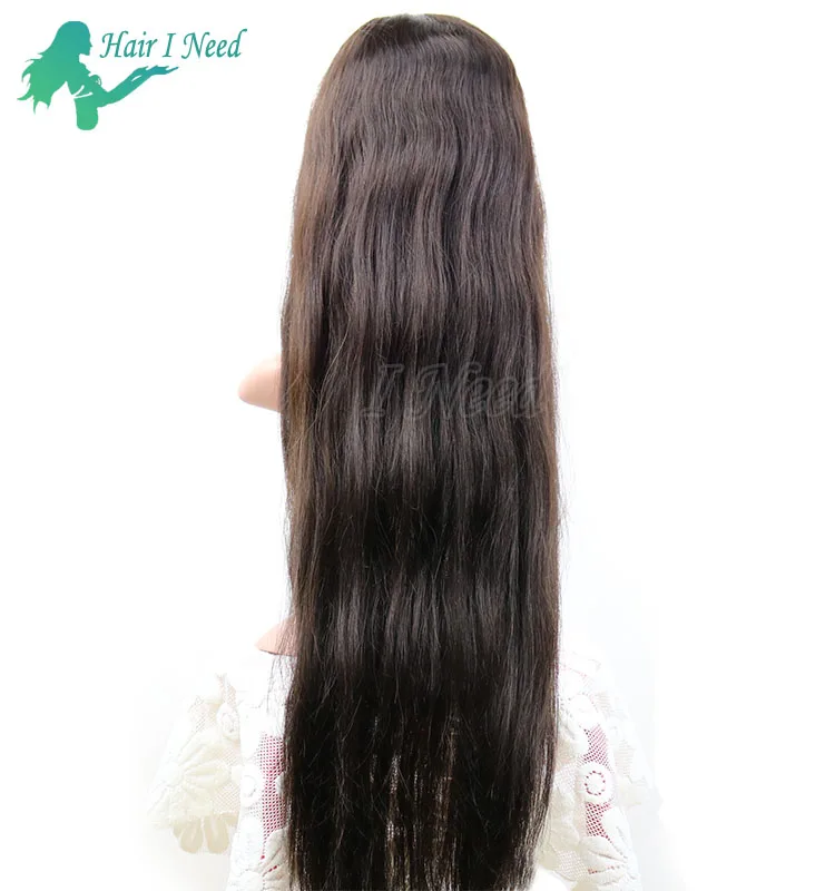 

28 inch long natural straight hair lace frontal wig for black women