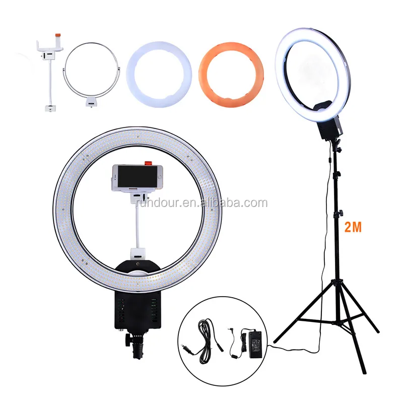 

Top sale Nanguang CN-R640 38.4w 640 Led Photographic Light Dimmable Camera Photo/studio/phone/video Photography Ring Light Lamp, Black