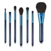 7-Brush Set Sparkle Blue Handles Eyeshadow Brush Essential Brush Kit