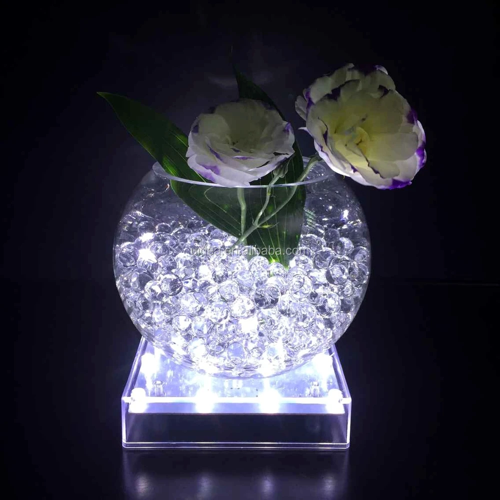 5 Inch Crystal Display Base Light / 5 Inch Led Square Vase Base Light