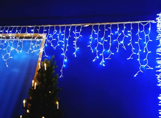 Outdoor Christmas Waterfall New Led Window String Icicle The Curtain Light For Room
