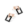 F099 Retro Stainless Steel Stud Earrings Jewelry, Black Geometric Square Wholesale Earrings 2019