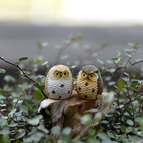 

High Quality Night Owl Figures Miniature Figurine for mini fairy garden Aquarium, As the picture