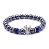 Trade Insurance High Quality 8MM Hematite Tiger Eye Crown Bracelet Gold