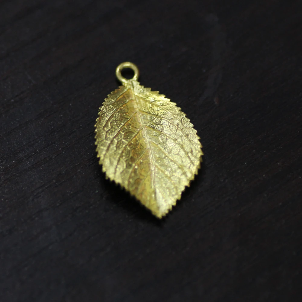 

birch leaf gold charms for bracelets bracelet charms, Raw color,pickling/gold