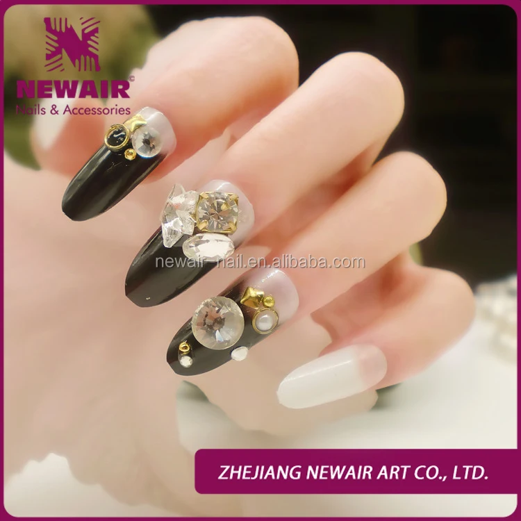 
New design honey girl jeweled artificial wedding nail art printer 