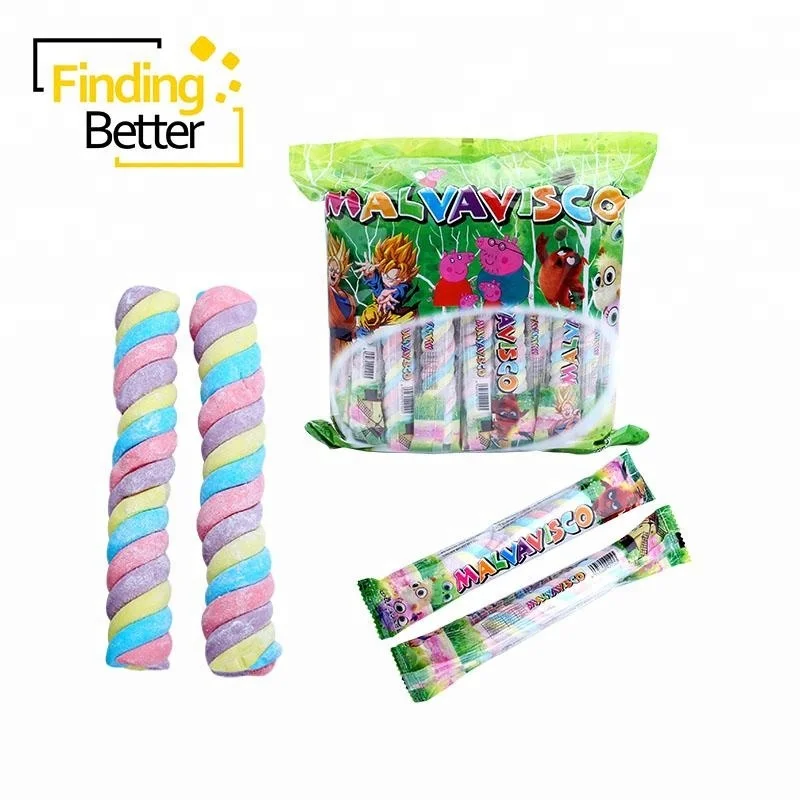 Wholesale Multicolor Rainbow Round Sugar Marshmallow Pop Twist