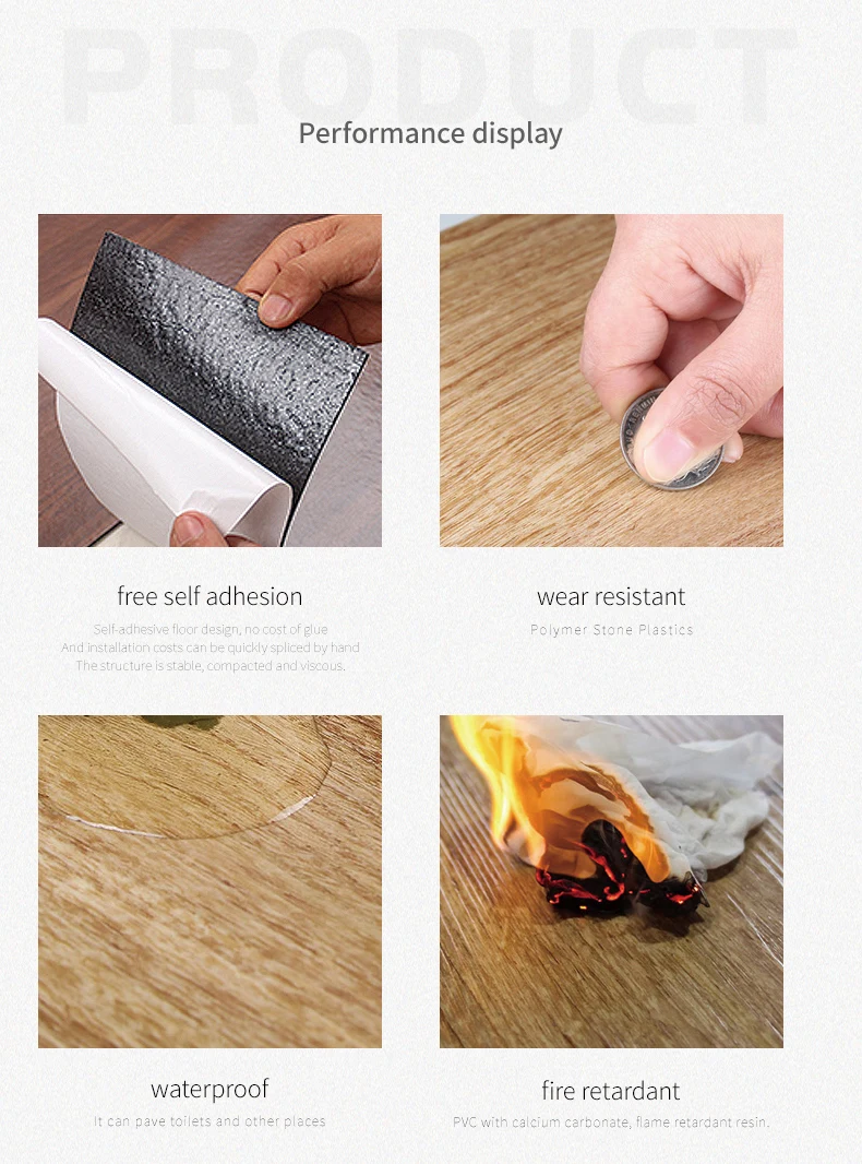 Commercial Wooden Anti Mositure Lvt Pvc Pvc Vinyl Antibacterial