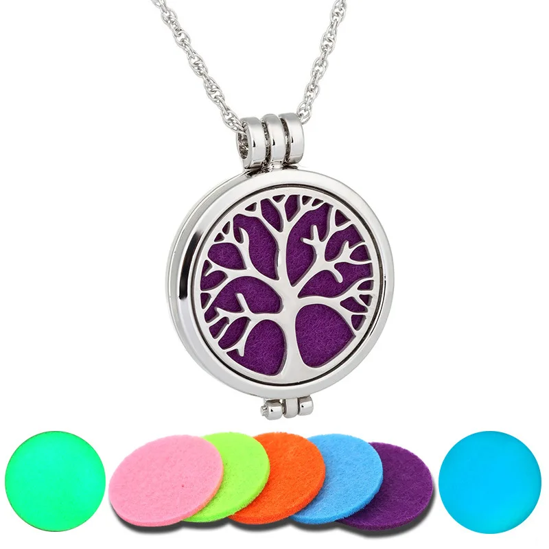 

Wholesale Aromatherapy Women Necklace Diffuser Essential Oil Glowing Necklace, As pictures show