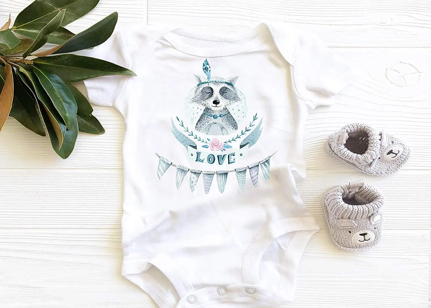 woodland baby onesies