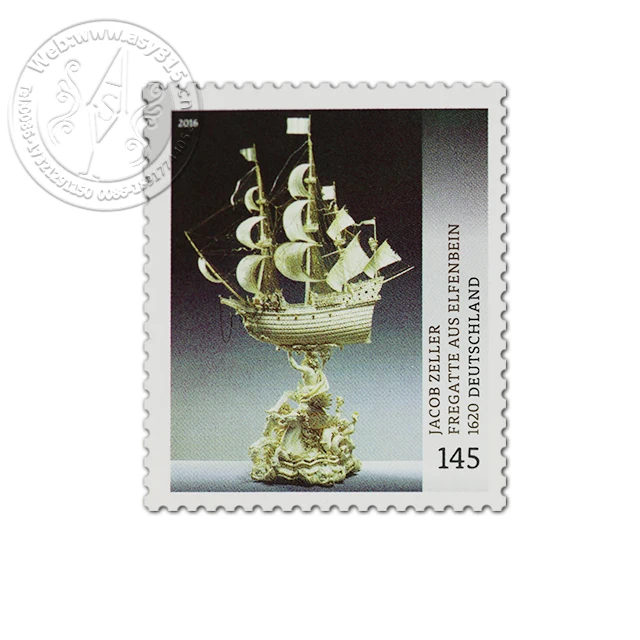 
official postage stamp with small holes with glue 