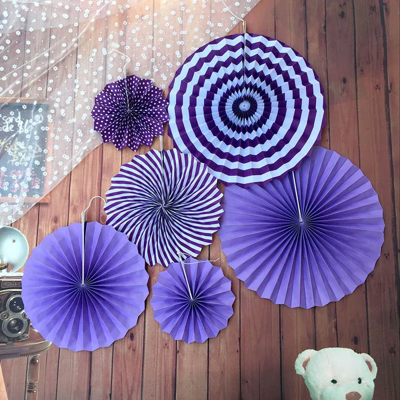 Decorative Paper Fan flower Paper Rosettes Pinwheel Fans Background Birthday Party Baby Showers Weddings Decor