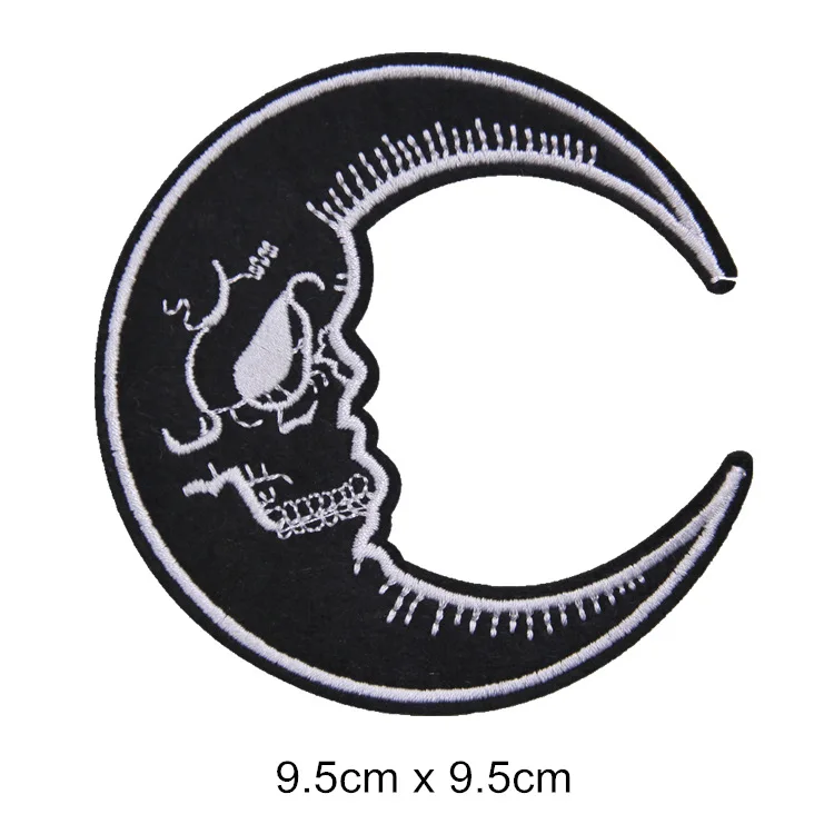 

10 Pcs Set Lower Stock Black Embroider Horse Guitar Moon Letter Mens Patch For Shoes And Bags