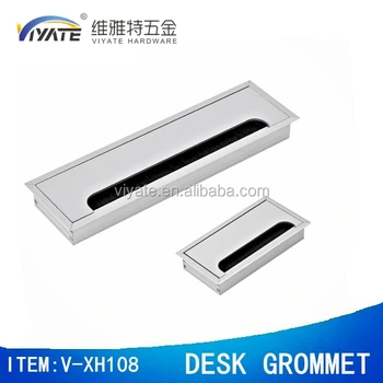 Hot Computer Desk Grommet Aluminum Rectangular With Hot Computer Desk Grommet Aluminum Rectangular With Brush