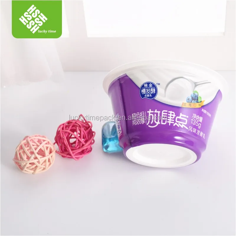 Disposable Yaourt Jelly Cup Frozen Yogurt Plastic Cup With Aluminum