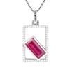Fashion S925 jewelry ruby synthetic gem stones emerald cut stone pendant