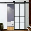 full lite frosted glass competitive stainless steel manufacturer 96 inch interior barn door teal front