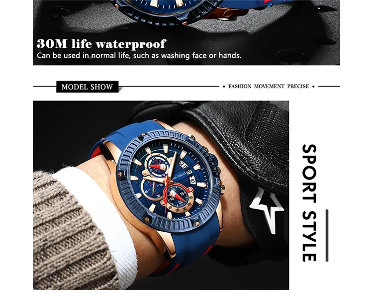 Reloj De Moda Para Hombre Mini Focus 2019,Correa De Goma MINI reloj deportivo de moda para hombre, correa de goma