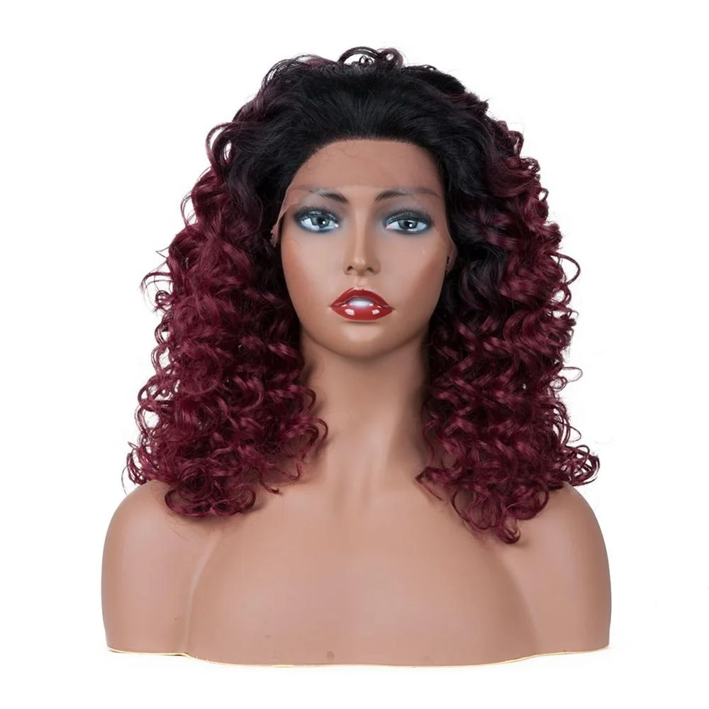 

Hot sale Red Synthetic Wigs Ombre Curl Synthetic Braiding Hair
