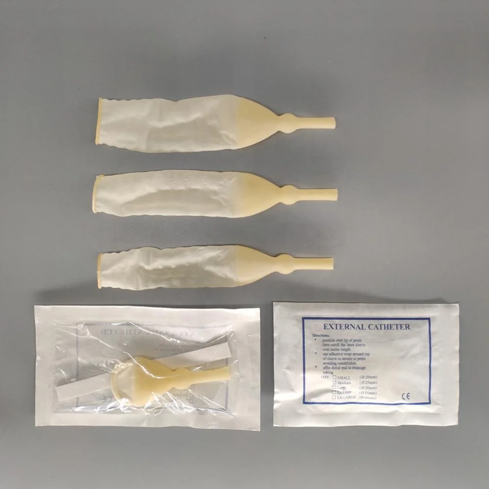 Medizinische Sterile natürliche latex Externen Männlichen Urinale/katheter mit doppelseitige klebeband