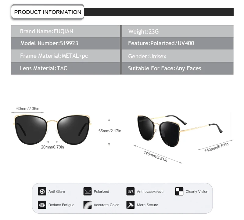Vintage fancy brand gradient sunglasses women cat eye uv400 gold frame sun glasses
