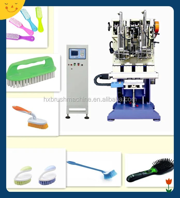 
two heads high speed cleaning brush making machine for Flat Brush - Double Efficency.(GS402T) 