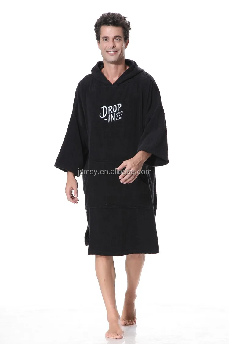 Hooded Poncho Towel Changing Robe Adult Beach Towel Surf Kitesurf Swim 