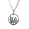 Special animal wolf moon forces of nature positive powers pendant necklace