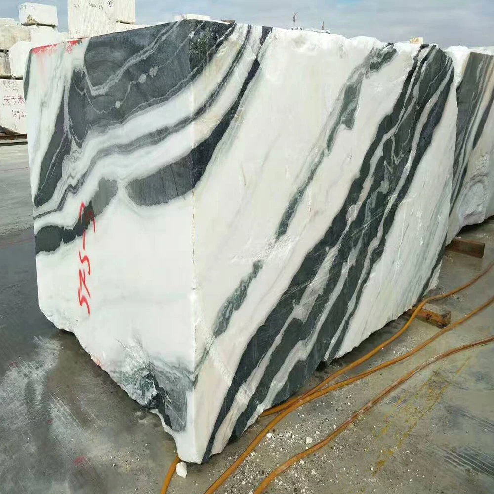 中国工厂熊猫白色大理石瓷砖价格在印度,白云石天然石材瓷砖设计图片