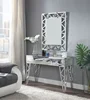 Home mirrored furniture 3 drawers console table steel base hallway table for living room