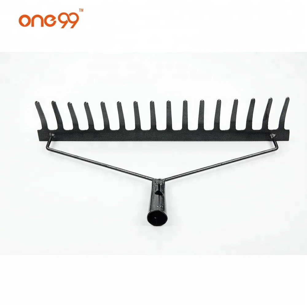 
garden black forged lawn bow rake head with 16 tines 