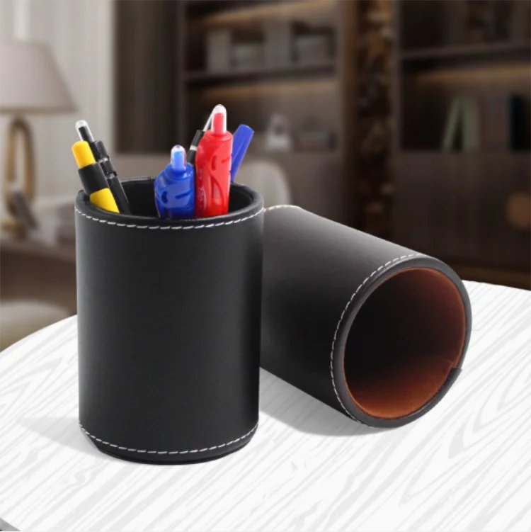 Pu Leather Handmade Custom Office Pen Holder Buy Leather Pen Holder,Personalized Pen Holder