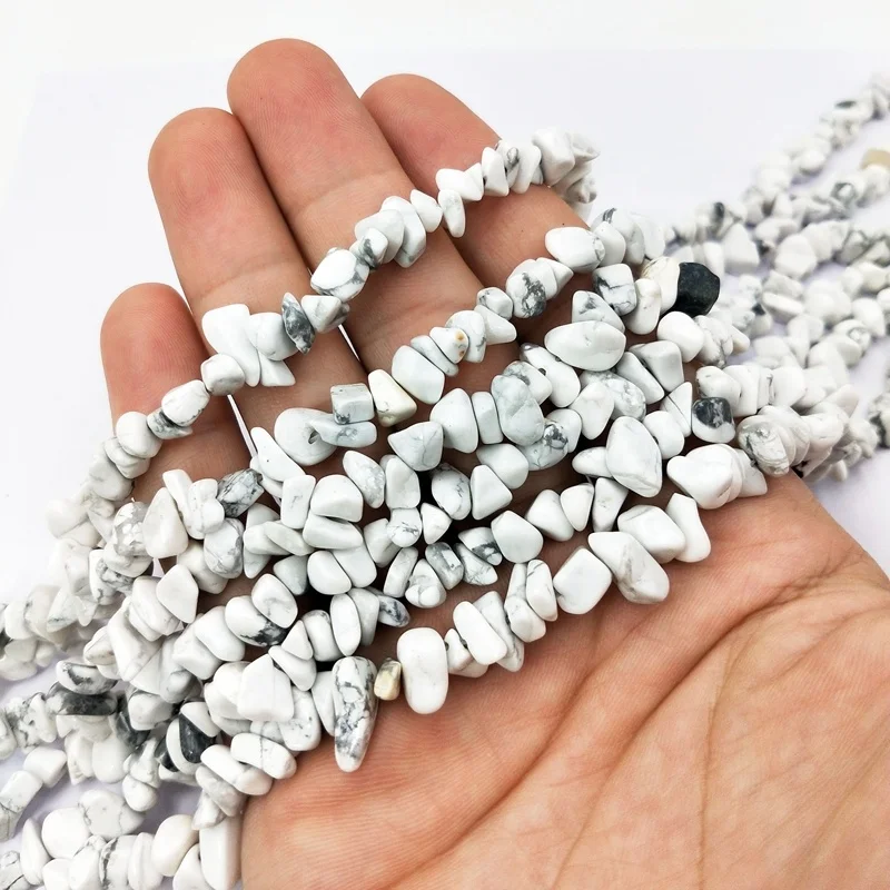 

Natural freeform chip white turquoise 5*8mm loose howlite stone beads polished chips 32" chips gemstone for jewelry making, Multi colors beads strands