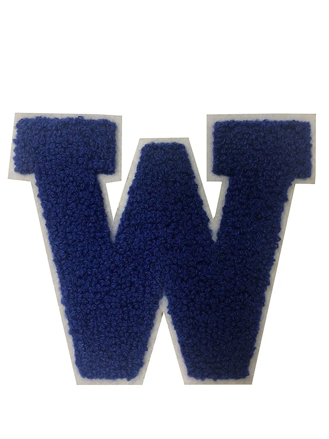 2.5/" Royal Black on White Chenille Alphabet PATCH ready for Iron-on