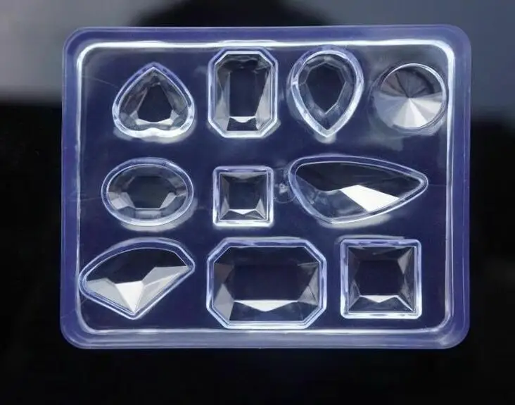 

WIIPU DIY Jewelry Tool Synthesis Silicone Mold Round Oval Square Drop Pendant Earrings, Clear