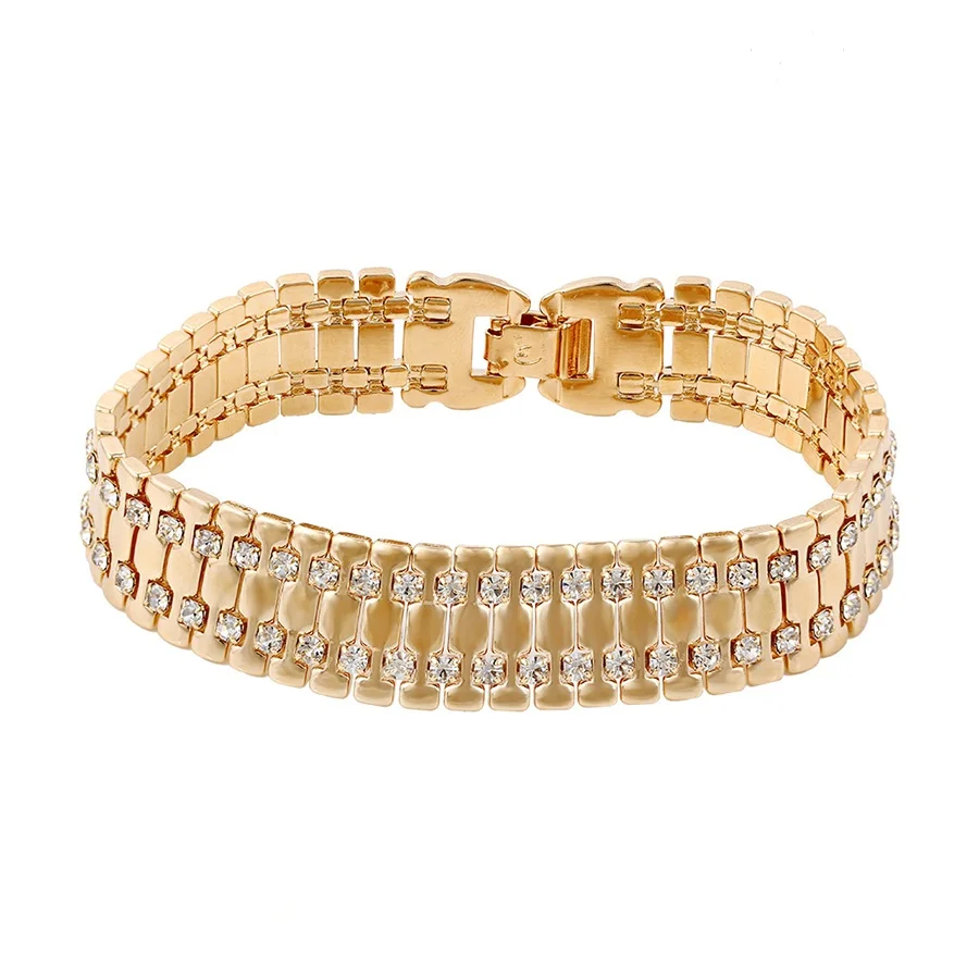 

74270 Xuping Jewelry Fashion 18k Gold Plated Women Wide Bracelet