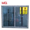 Cheap house windows blue tinted glass pvc sliding window with mosquito net