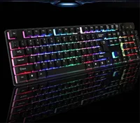 

Wired mechanical Rainbow 7 Colors Led Backlit Gaming Keyboard Ergonomic Spill-Resistance Design