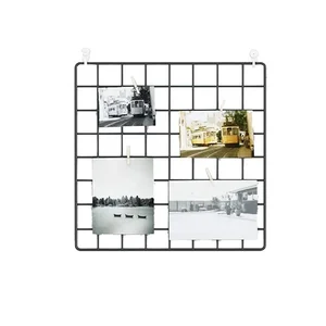 Image of Mini moq 35x35cm metal wire wall grid panel photo organizer wire grid wall panels