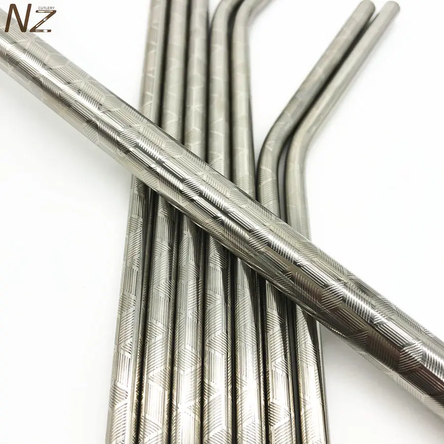 

Free sample 215*6MM New Design FDA Stainless Steel 267*6MM Metal Decorative Drinking Eco Friendly Straws, Rainbow