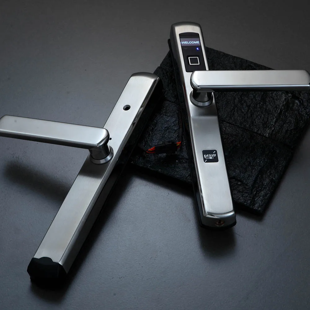 防水电子数字铝生物识别指纹滑动门锁 - buy sliding door hook lock