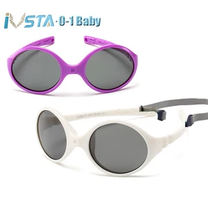 IVSTA 0-2 Baby Sunglasses Small Kids Sunglasses Girls No Hinge Unbreakable Rubber TR90 Silicone Frame TAC Polarized Lenses UV400