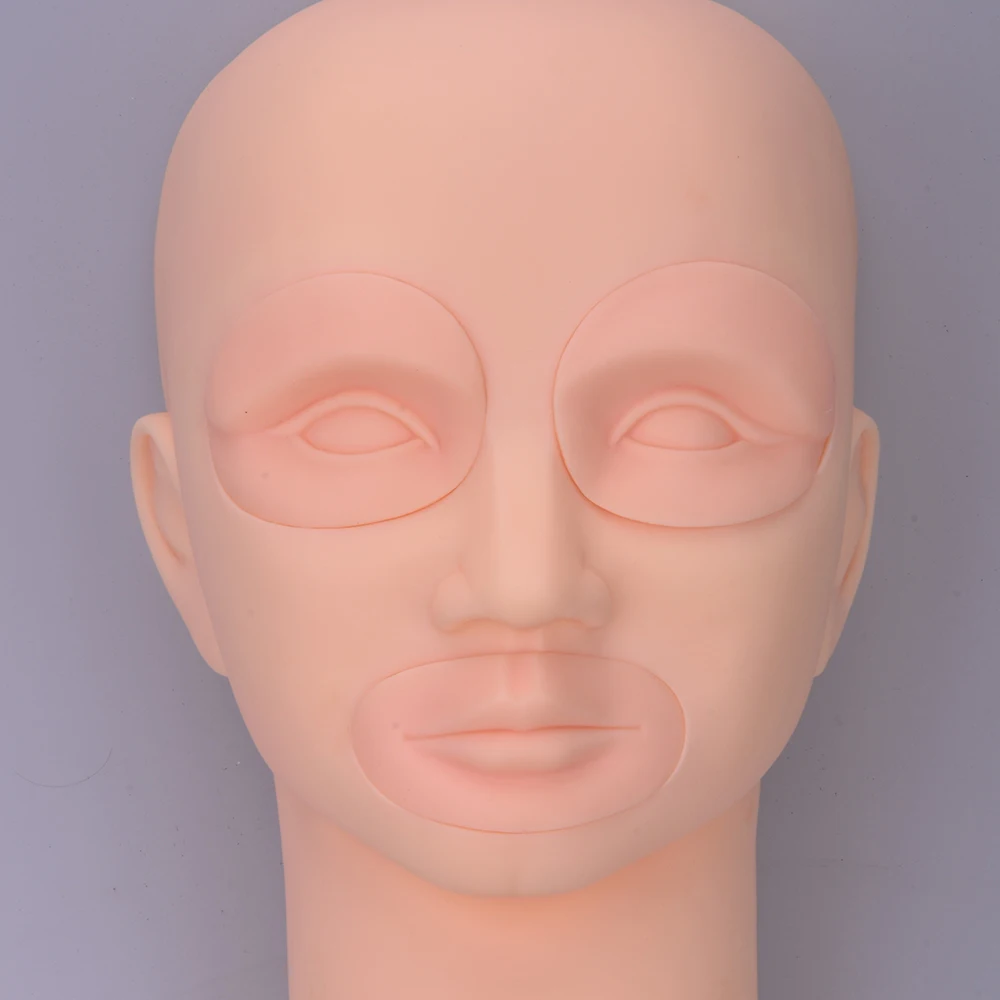

Eyelash extension mannequin head human hair training mannequin head, Skin
